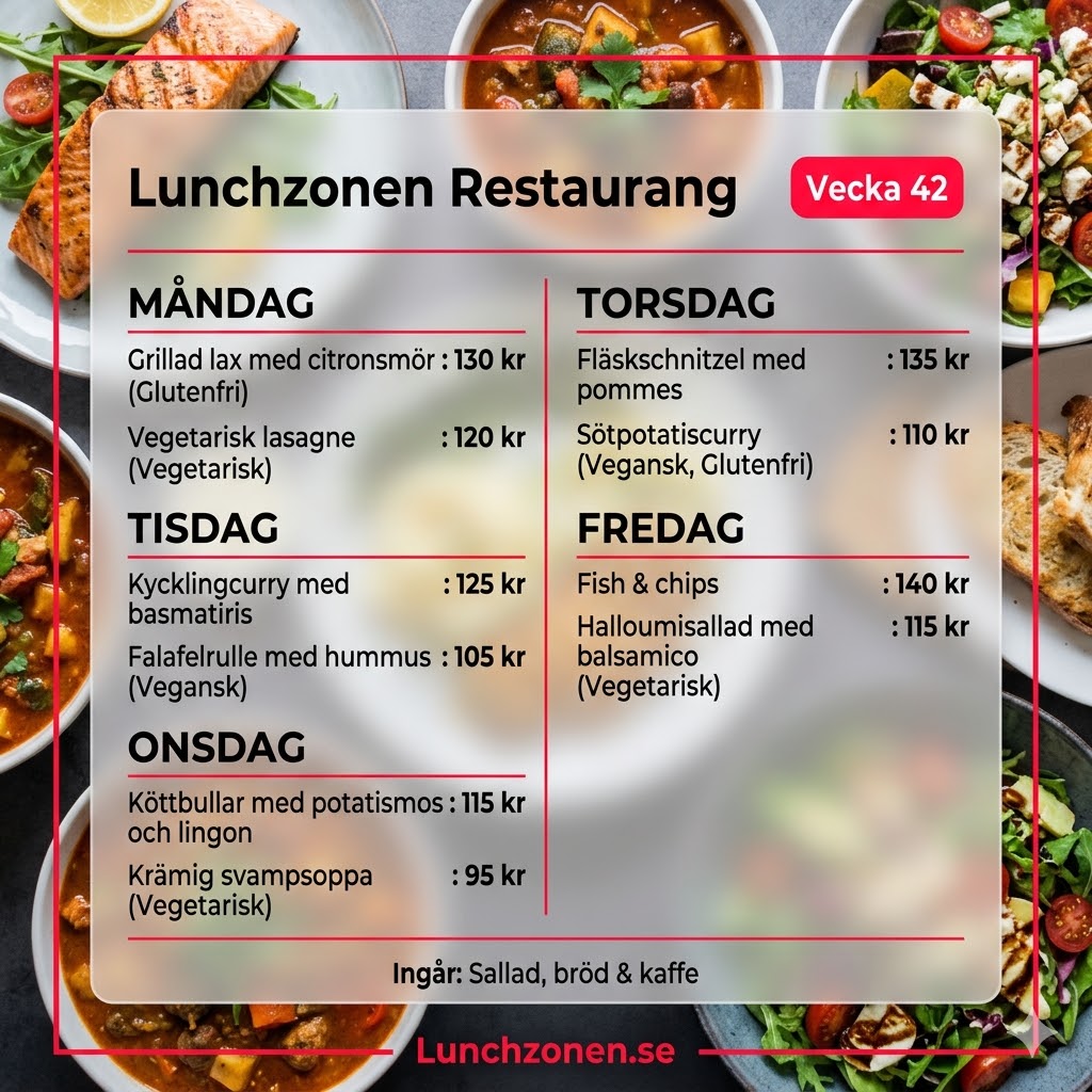 Veckans lunchmeny — Lunchzonen Restaurang